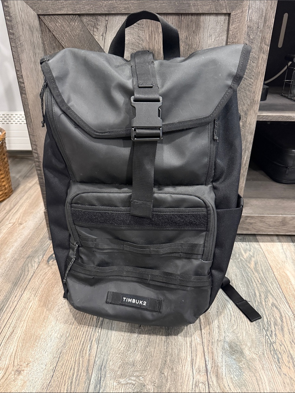 Timbuk2 Black Roll-Top Backpack with Front Organizer